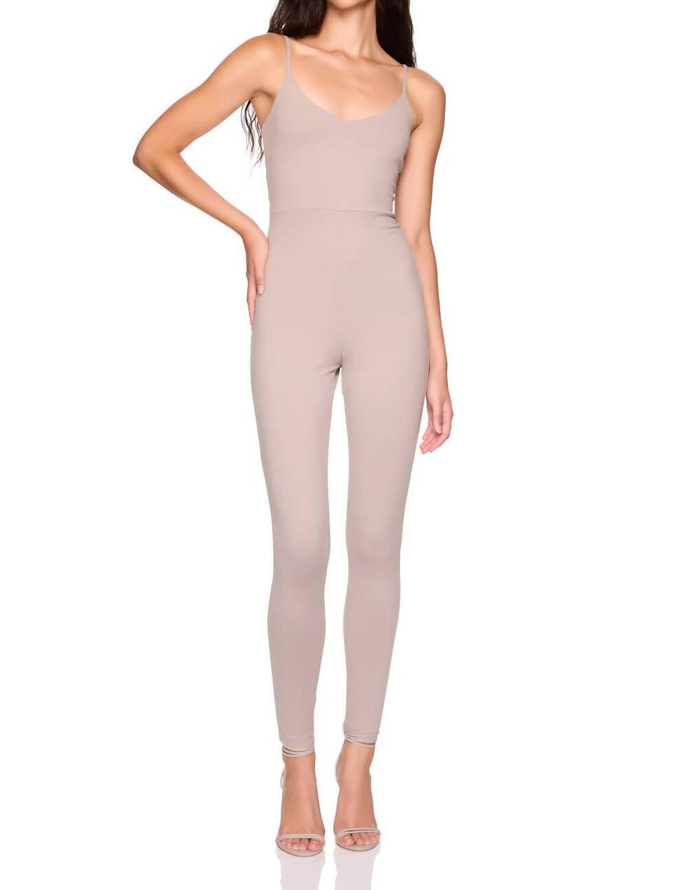 NEW SUSANA MONACO very v string jumpsuit in sandstone